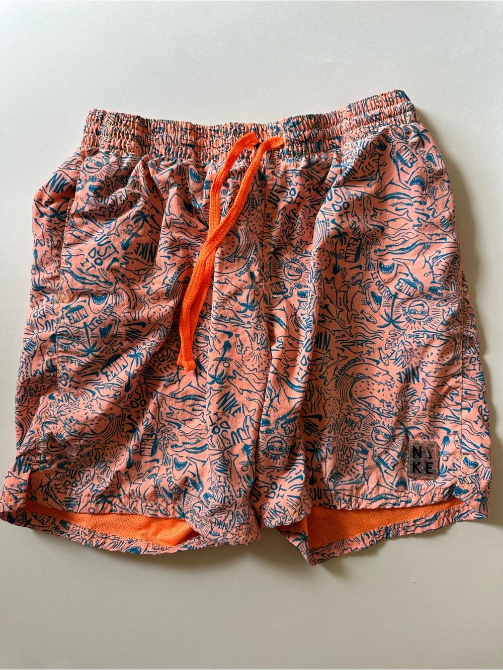 Nike Swim Shark Lap Graphic Print Swim Trunks